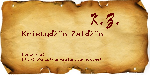 Kristyán Zalán névjegykártya
